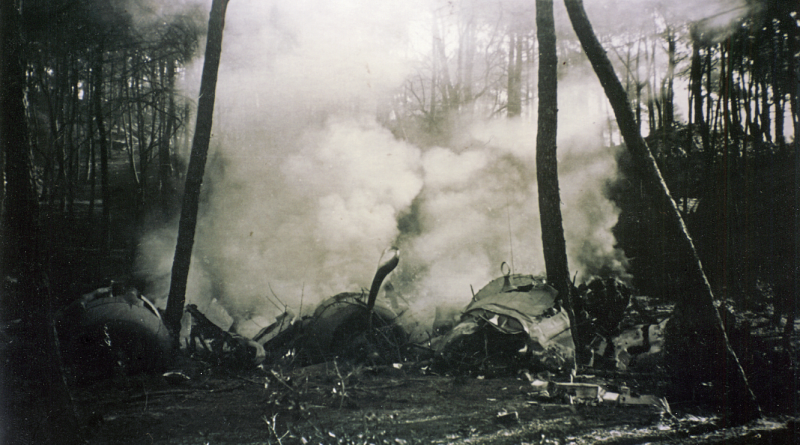 Forêt d'Escoublac - Histoire Dune Forêt - Photo du B17 après le crash