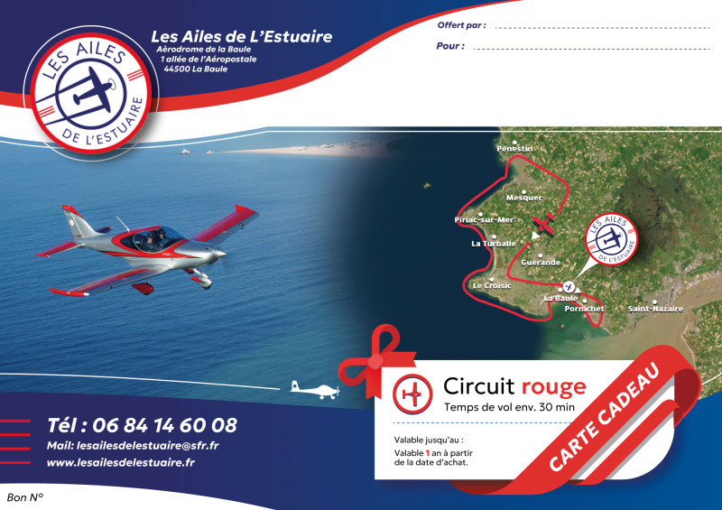  La Baule - Vol en avion - Circuit rouge - Les Ailes de l'Estuaire